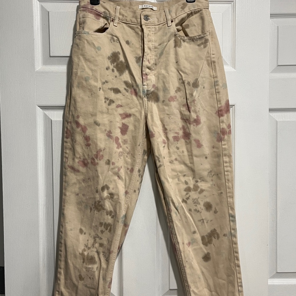 Pacsun Pink/Green/Blue Splatter Jeans